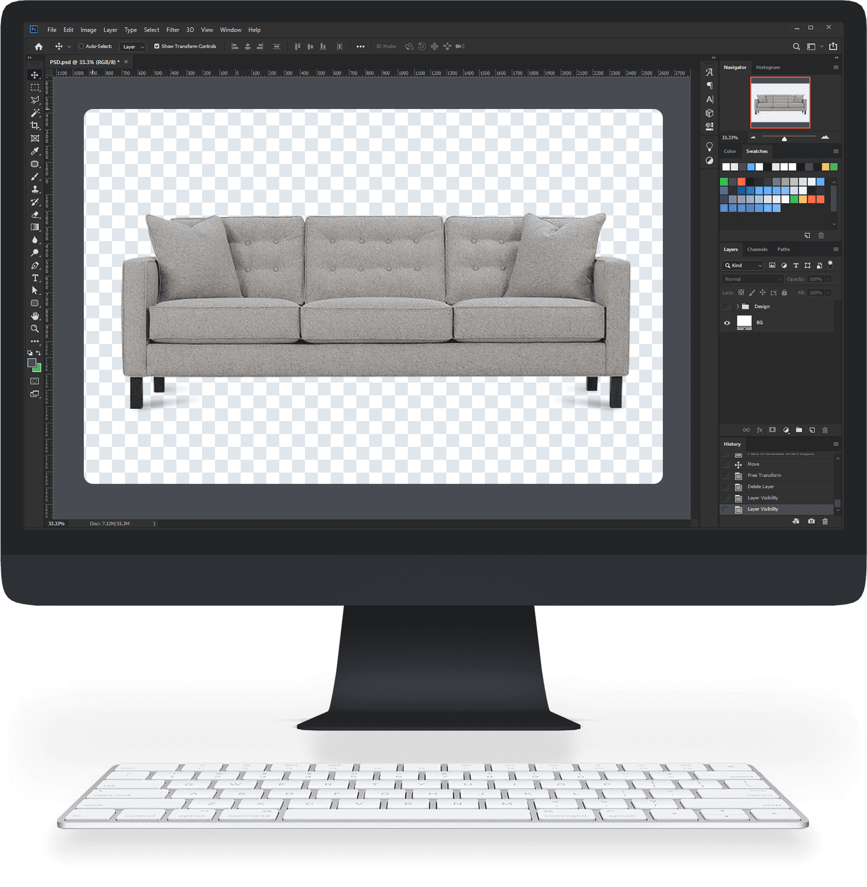 image on green background